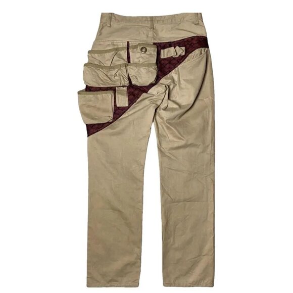 KMRii Japan 2000's Gemstone 3D Asymmetric 8 Pockets Cargo Pants, Tan, 31US - Picture 2 of 13